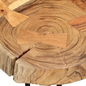 Tavolino 36 cm 4 tronchi in legno massello di acacia