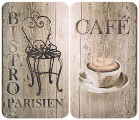 Set di 2 coperchi in vetro per fornello Bistrot, 52 x 30 cm Café - Wenko