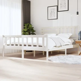 Giroletto bianco in legno massello 180x200 cm 6ft super king