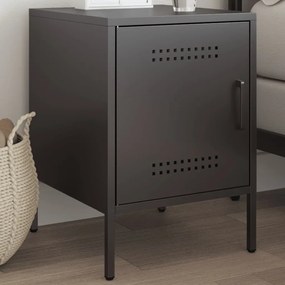 Comodino Nero 36x39x50,5 Cm İn Acciaio /