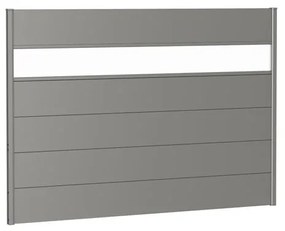 Frangivista in acciaio BIOHORT con vetro, grigio quarzo metallizzato 194 x 137 cm, spessore 44 mm