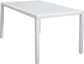 AXONA - tavolo intreccio in rattan sintetico e vetro