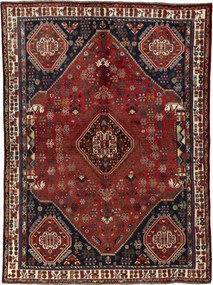 Shiraz Tappeto 190 x 250 Rosso (Iran) Annodato A Mano