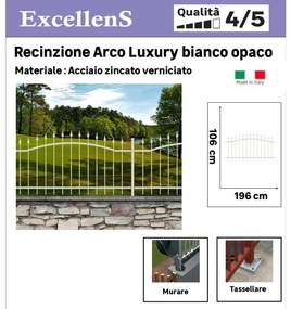 Recinzione Arco bianca in acciaio L 196 x H 105 x P 3 cm