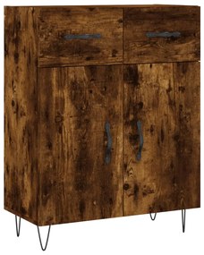 Credenza rovere fumo 69,5x34x90 cm in legno multistrato