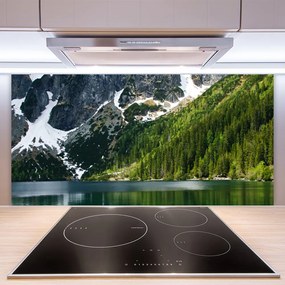 Rivestimento parete cucina Paesaggio di montagna del lago forestale 100x50 cm