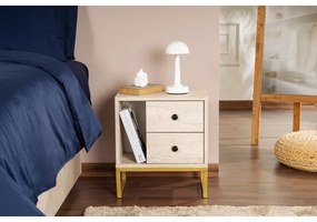 Comodino GLIMMER 50x45,2 cm beige/oro