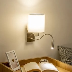 Brilagi - Applique a LED NUBILA 1xE27/25W/230V + LED/3W cromo/bianco