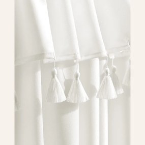 Tenda bianca ASTORIA con nappe per occhielli 140 x 250 cm