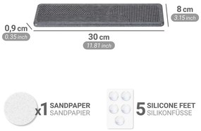 Tappetino scolapiatti grigio in diatomite 30x8 cm Damon – Wenko