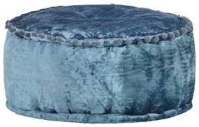 Pouf rotondo in velluto 40x20 cm blu