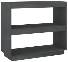 Libreria grigia 80x35x71 cm in legno massello di pino