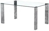 Tavolo Fisso Adeline Colore Grigio 150X90X75 cm con piano in vetro