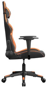 Sedia da gaming nero e arancione in similpelle