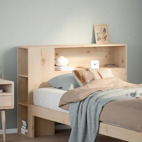 Testiera Con Ripiani 90 Cm İn Legno Massello Di Pino /