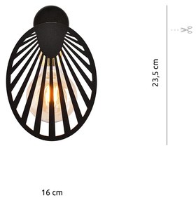 Applique Contemporanea 1 Luce Tallia In Acciaio Nero E Oro