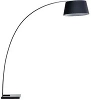 Lampada da terra in metallo Nero 234 cm con struttura curva paralume in policotone paralume a tamburo con base in marmo dal design moderno