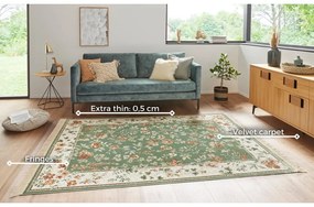 Tappeto in viscosa verde e crema 95x140 cm Oriental - Nouristan