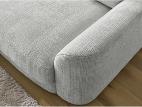 Divano angolare grigio chiaro (con penisola a sinistra/con chaise lounge) con rivestimento in ciniglia Leonore – Bobochic Paris