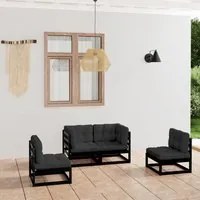 Set Divani da Giardino 4 pz con Cuscini Legno Massello Pino 3076433