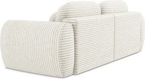 Divano beige allungabile/con contenitore con rivestimento in velluto a coste 266 cm Kini – Makamii