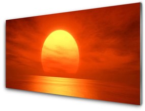 Quadro acrilico Mare al tramonto 100x50 cm