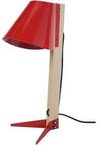 Tosel  Lampade d’ufficio Lampada da scrivania tondo legno naturale e rosso  Tosel