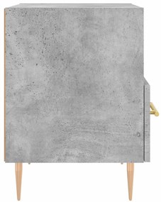 Comodino grigio cemento 40x35x47,5 cm in legno multistrato