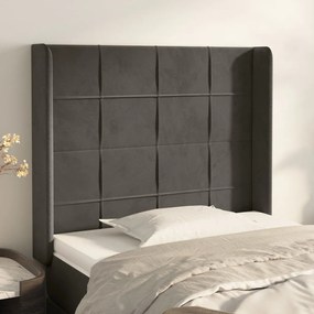 Testiera Ad Orecchio Grigioscuro 103x16x118/128cm İn Velluto /