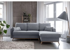 Divano letto angolare grigio chiaro, angolo destro Scandic Lagom - Miuform