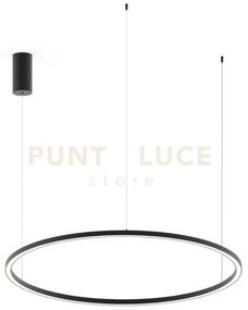 Lampadario a sospensione led hoop nera 60w 9000lm cct 3000k 4000k 6...