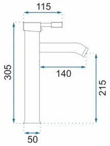 REA-B8665 - Miscelatore per lavabo GRAF 30,5 cm nero