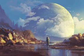 Carta da parati – Donna nel mondo della fantasia