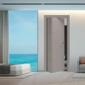 Porta interna pieghevole a libro asimmetrica Harry in legno colore grigio, L 70 x H 210 cm, apertura a sinistra