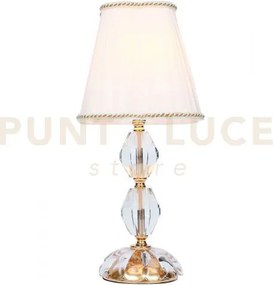 Lumetto riflesso oro 1 luce attacco e14 25x47cm decorato in cristallo