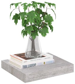 Scaffale a parete grigio cemento 23x23,5x3,8 cm in mdf