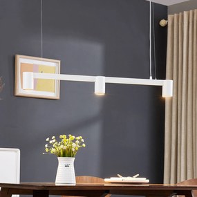 Arcchio Lampada a sospensione Brinja, bianco, 90 cm di lunghezza, a 3 luci, GU10