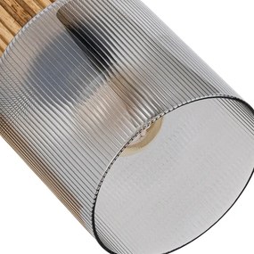 Brilagi - Faretto HYGGE 4xE14/15W/230V legno di gomma/vetro fumé