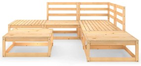 Set divani da giardino 6 pz in legno massello di pino