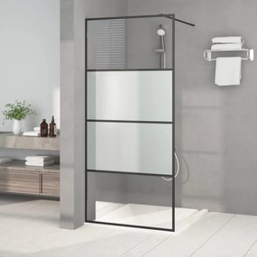 Parete Doccia Walk İn Nera 90x195 Cm Vetro Semi Smerigliato Esg /