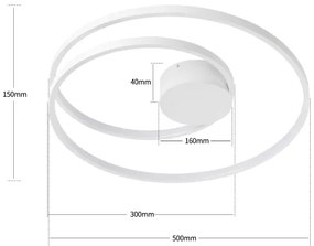 Brilagi- Plafoniera LED dimmerabile TWISTER LED/48W/230V diam. 50 cm bianco + telecomando