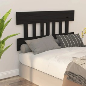 Testiera per letto nera 183,5x3x81 cm legno massello di pino