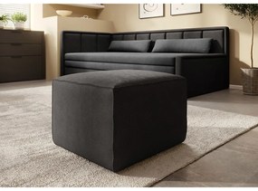 Divano grigio scuro allungabile/con contenitore e rivestimento in ciniglia 214 cm Fulgeo – ELTAP