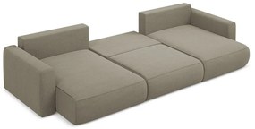 Divano angolare marrone chiaro allungabile/con contenitore (a U) Kapua – Makamii