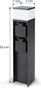 Brilagi - Lampada da esterno con 2 prese SCHUKO, 1x G9/11W/230V, IP44, nera