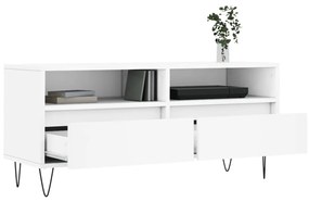 Mobile porta tv bianco 100x34,5x44,5 cm in legno multistrato