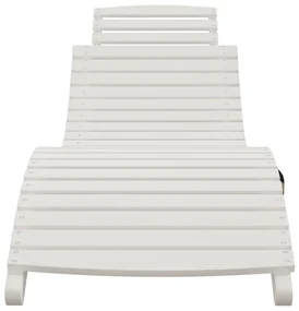 Lettino prendisole bianco 184x55x64 cm legno massello di acacia