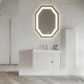 Colonna per mobile bagno PORTOFINO 1 anta P 16 x L 33.7 x H 139 cm bianco cannettato