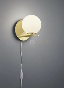 Pure applique metallo colore ottone opaco con sfera bianca d. 16cm ...
