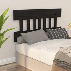 Testiera per letto nera 153,5x3x81 cm legno massello di pino